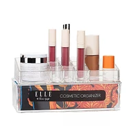 Stackable Cosmetic Organizer with 11 Compartments & Drawer Section, Clear Acrylic Vanity Organizer for Skincare, Lipsticks and Other Cosmetics
