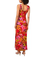Vince Camuto Women's Printed Squareneck Sleeveless Tiered Maxi Dress