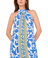 Vince Camuto Women's Border-Print Sleeveless Halter Maxi Dress