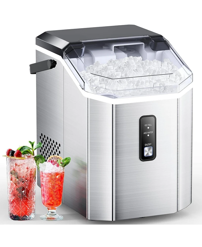 Cowsar Nugget Ice Maker Countertop, 34LBS/Day, Portable Crushed Ice Makers for Home