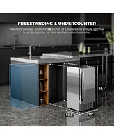 Cowsar 70 lbs，Built-In Nugget Ice Maker, Drain Pump, 24H Timer, Self-Cleaning, Double Baskets