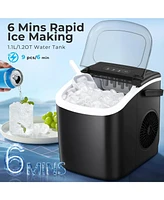 Cowsar 26.5lbs Ice Maker Portable Countertop, 9 Bullet Cubes 6 Mins, Self-Cleaning