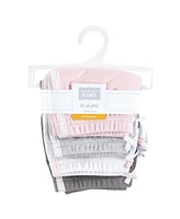 Hudson Baby Girls Shorts Bottoms 4-Pack, Pink White, 12-18 Months