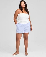 Now This Trendy Plus Size Strapless Tube Top High Rise Boxer Shorts Exclusively At Macys