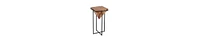 Pyramid Wooden Side Table – Cross Metal Base for a Modern Look