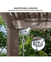 Mondawe 10x20FT Outdoor Aluminum Pergola Louvered