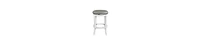 Backless Swivel Counter Stool with Faux Leather and Nailhead Trim