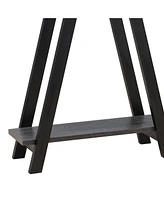 Modern Wood Console Table with Corner Storage Compartment