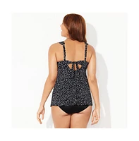 Swimsuits for All Plus Longer Length Twist Front Tankini Top