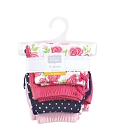 Hudson Baby Girls Shorts Bottoms 4-Pack, Pink Roses, 9-12 Months