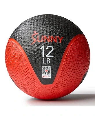 Sunny Health & Fitness Medicine Ball 12LBS, Non-slip Grip