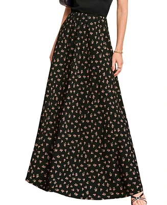 Women's Petite Bloom Floral Midi Skirt