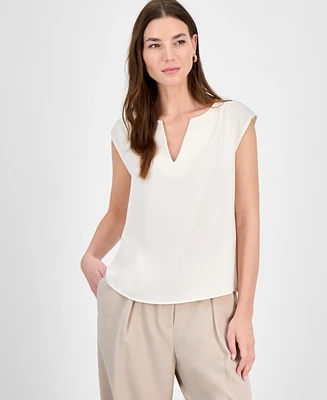 Bar Iii Women's Split-Neck Sleeveless Top, Exclusively at Macy's