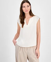 Bar Iii Women's Split-Neck Sleeveless Top, Exclusively at Macy's