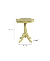 Traditional Round Side Table with Turned Pedestal Base – Sturdy Wood Construction