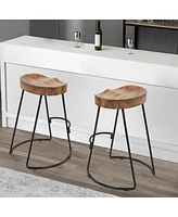Handcrafted Backless Counter-Height Barstool for Rustic and Stylish Seating