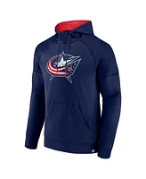 Fanatics Men's Navy Columbus Blue Jackets Iconic Defender Raglan Pullover Hoodie