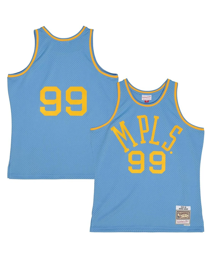 Mitchell & Ness Men's George Mikan Light Blue Minneapolis Lakers 1948/49 Swingman Jersey