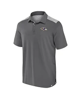 Fanatics Men's Gray Baltimore Ravens Long Shot Polo Shirt