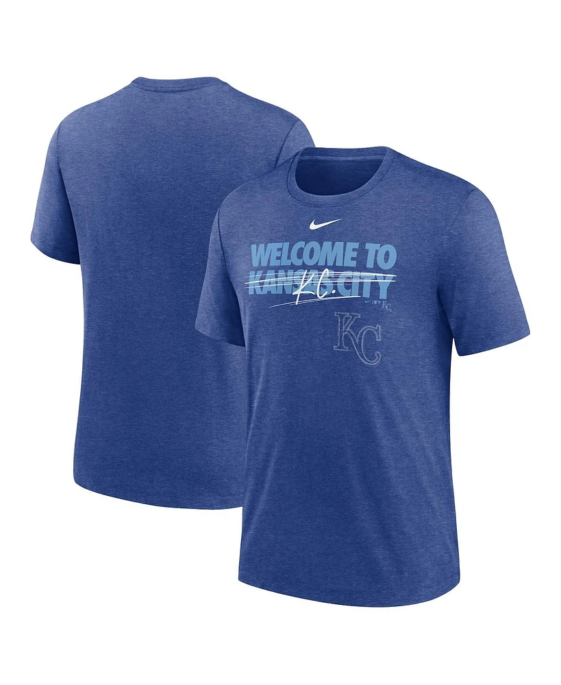 Nike Men's Heather Royal Kansas City Royals Home Spin Tri-Blend T-Shirt