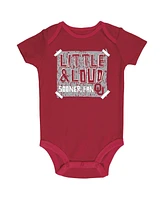 Champion Baby Boys and Girls Crimson/Gray/White Oklahoma Sooners Bodysuit, Set of 3