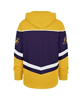 '47 Brand Men's Purple Los Angeles Lakers Oversized Tri-Satin Layup Lacer Pullover Hoodie