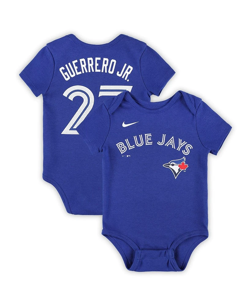 Nike Baby Boys and Girls Vladimir Guerrero Jr. Royal Toronto Blue Jays Fuse Name Number Bodysuit