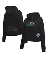 Pro Standard Women's Black Tampa Bay Lightning Jewels Cropped Pullover Hoodie