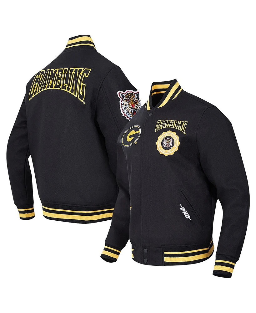 Pro Standard Men's Black Grambling Tigers Crest Wool Full-Zip Jacket