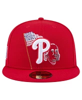 New Era Men's Red Philadelphia Phillies State Stitch 59Fifty Fitted Hat