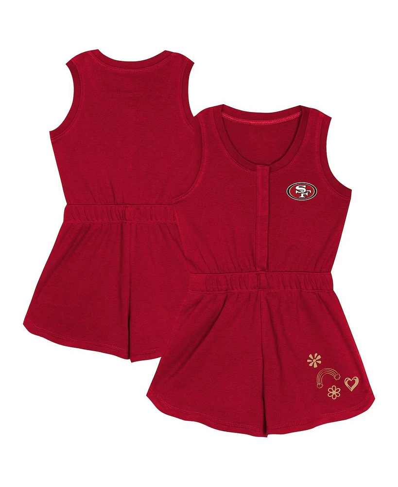 Outerstuff Girls Toddler Scarlet San Francisco 49ers Super Girl Romper