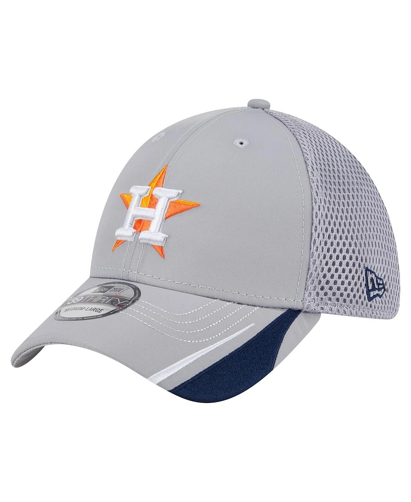 New Era Men's Gray Houston Astros Linear 39Thirty Flex-Fit Hat