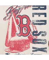 New Era Men's Cream Boston Red Sox Cooperstown Collection Oversized Throwback Distressed T-Shirt