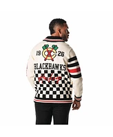 The Wild Collective Men's and Women's Cream Chicago Blackhawks Jacquard Full-Zip Sweater