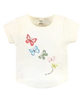 Touched by Nature Toddler Girls Cotton Hoodie, Bodysuit or Tee Top, and Pant, Butterflies Toddler, 5