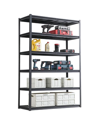 6 Tier Heavy Duty Metal Storage Shelves,Easy to Assemble, Adjustable,Storage Shelves for Basements, Garages and Kitchen, 84"H55.1"W23.6"D