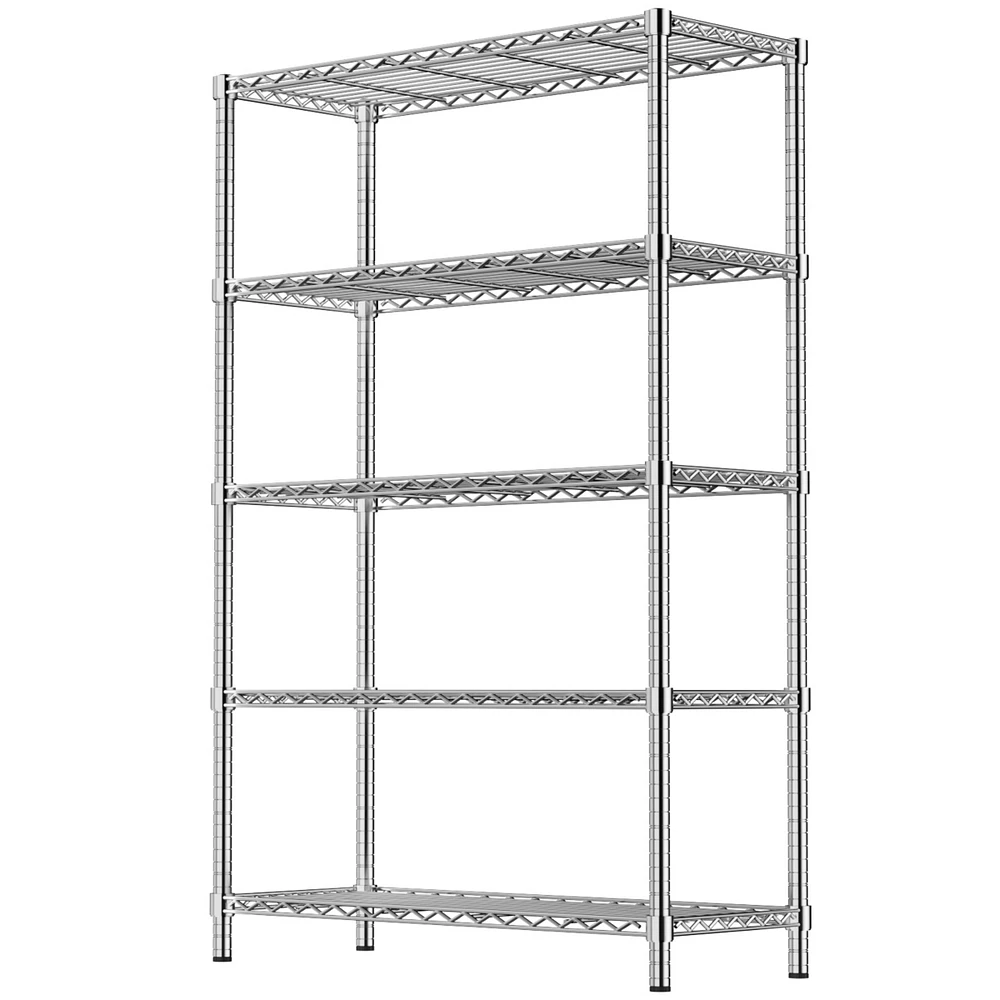 36" 5 Tier Chrome Wire Shelf