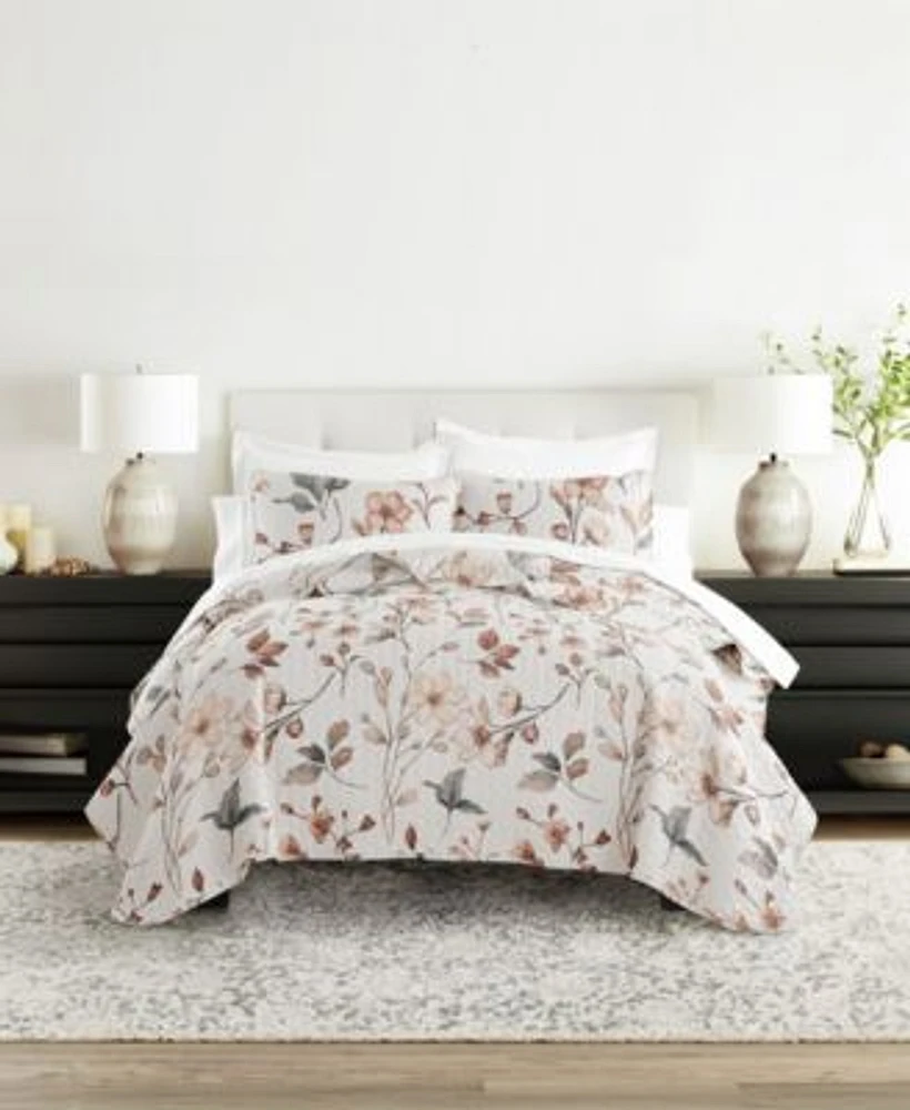 Ienjoy Home Russet Floral Reversible Quilt Sets