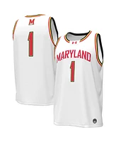 Under Armour Men's 1 White Maryland Terrapins Replica Basketball Jersey