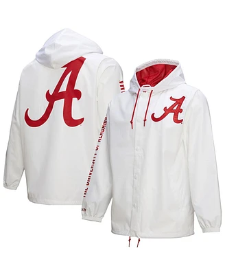 Mitchell & Ness Men's White Alabama Crimson Tide Coaches Full-Snap Hoodie Jacket