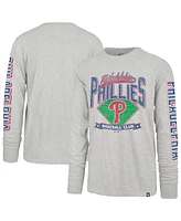 '47 Brand Men's Gray Philadelphia Phillies Fair Ball Franklin Long Sleeve T-Shirt