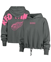 '47 Brand Women's Gray Detroit Red Wings Bright Side Venice Cropped Pullover Hoodie