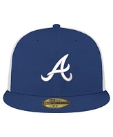 New Era Men's Navy Atlanta Braves Team Color 59Fifty Trucker Fitted Hat