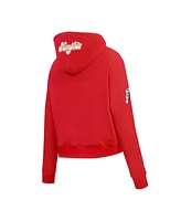 Pro Standard Women's Red Memphis Grizzlies 2024/25 City Edition Chenille Applique Cropped Pullover Hoodie