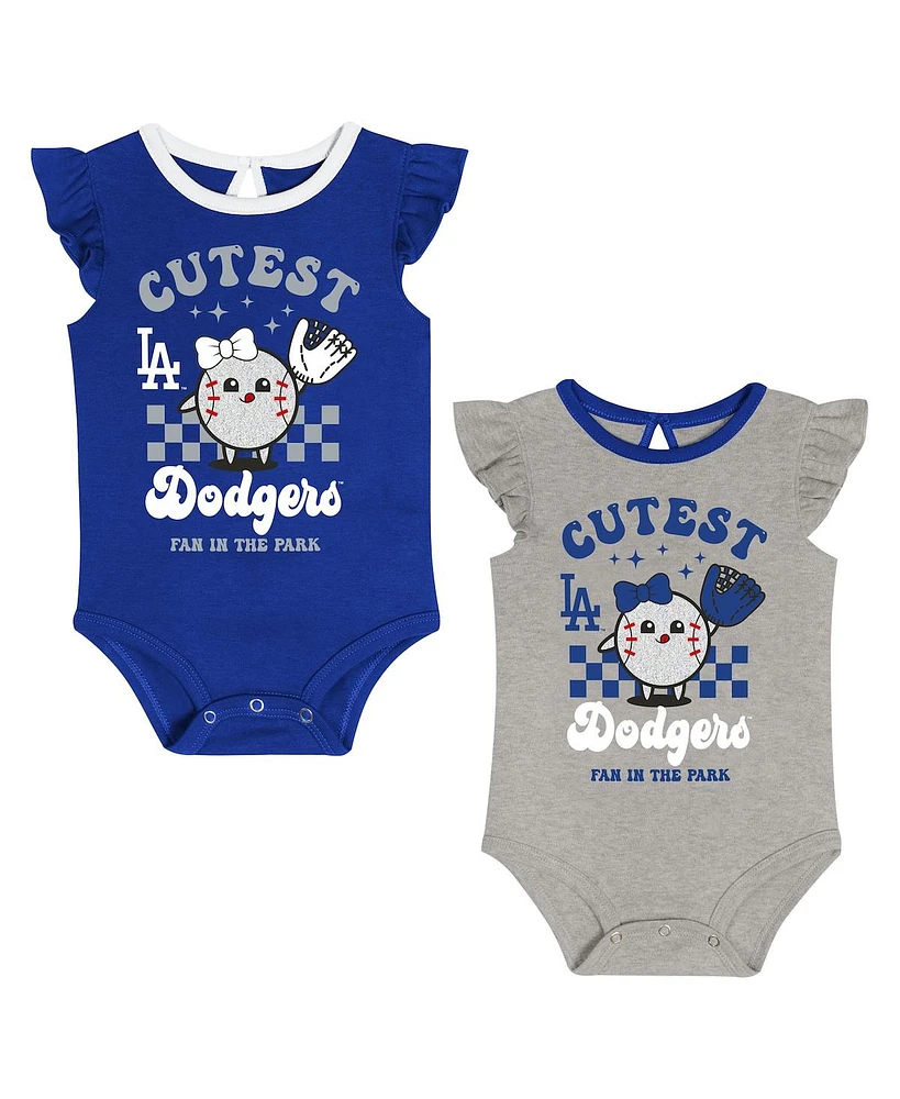 Outerstuff Newborn Los Angeles Dodgers Cutie Ball Bodysuit, Set of 2
