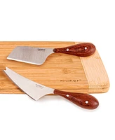 BergHOFF Aaron Probyn 3-Piece Cheese Knife and Bamboo Cutting Board Set