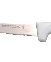 Ergonomic Stainless Steel Bread Knife, Curved Serrated, 9"