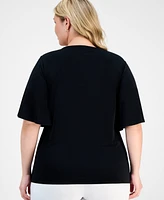 Jm Collection Plus Flutter-Sleeve Top, Exclusively at Macy's