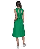 Karl Lagerfeld Paris Petite Cotton Bow-Back A-Line Dress