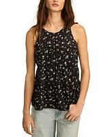 Lucky Brand Women's Printed High-Neck Tiered Tunic
